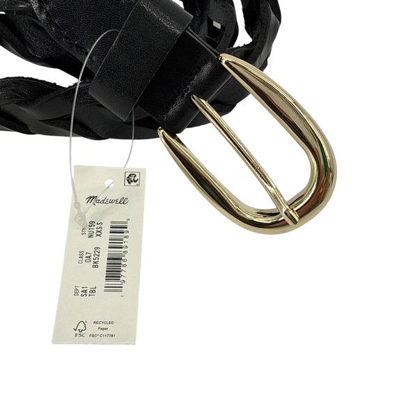 MADEWELL Braided Belt in True Black XXS-S - Picture 8 of 12